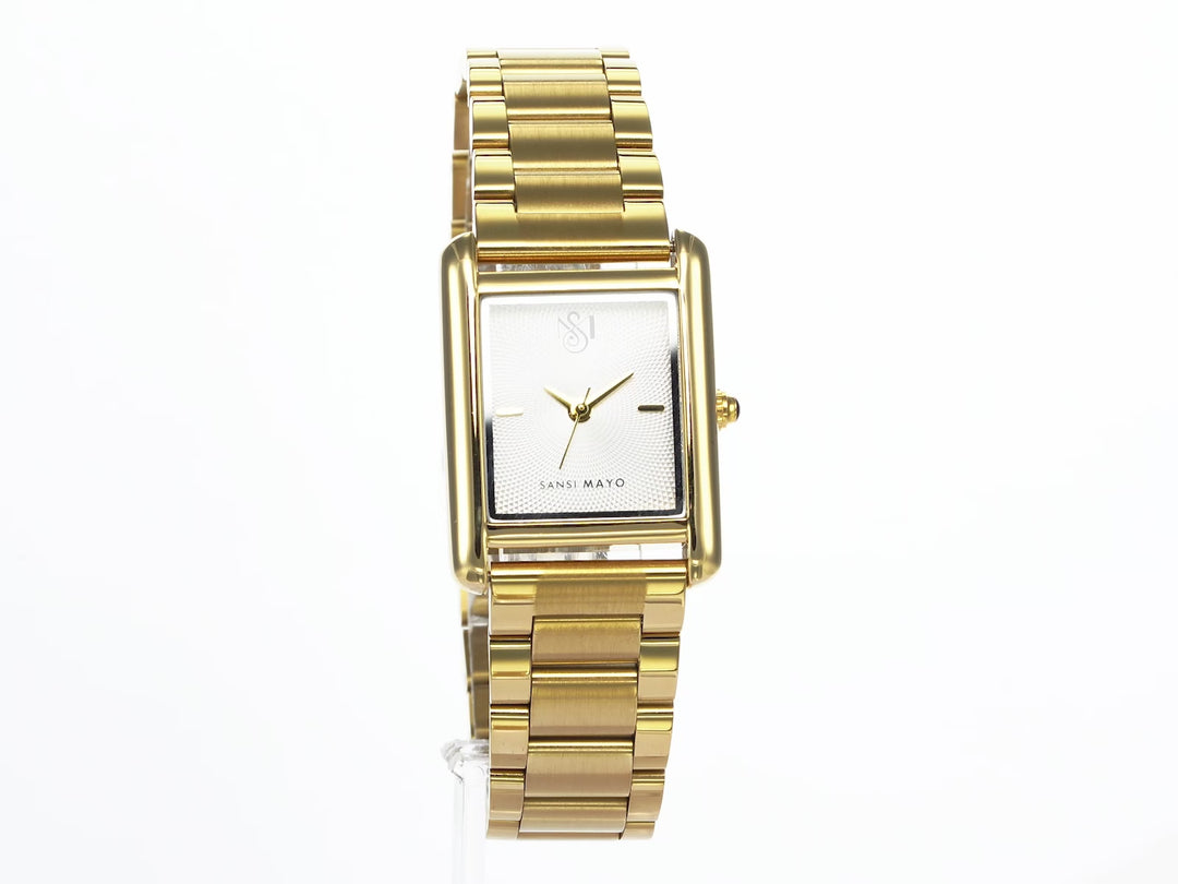 SANSI MAYO Women's Gold Stainless Steel Watch - Grey Dial | 10mm | Quartz