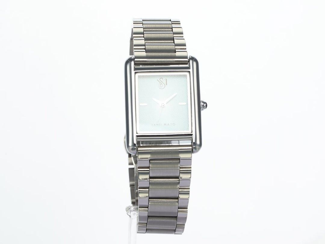 SANSI MAYO Women's Silver Stainless Steel Watch - Turquoise Dial | 10mm | Quartz