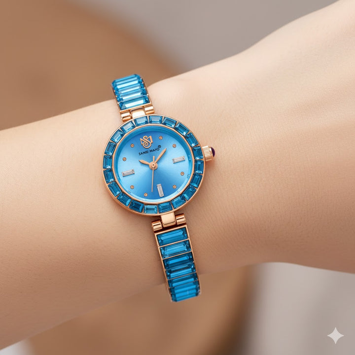 Egyptian Stone Rose Gold Sky Blue Women’s Watch