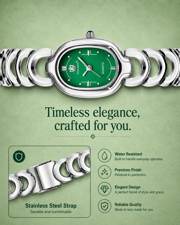Sansi Mayo VETRA -Green Dial & Silver Bracelet